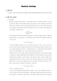 [양자물리학실험]Quantum Analogs