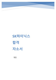2021년 상반기 SK하이닉스 영업 실제 합격 자기소개서