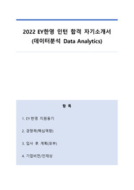 2022 상반기 EY한영 Data&amp;Analytics 인턴 최종합격 자기소개서