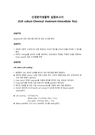 조선대 신경분자생물학 Cell culture-Chemical treatment-Intracellular Ros 실험보고서