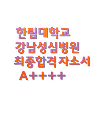 한림대학교 강남성심병원 최종합격 자소서