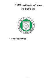 성인간호학실습A+ arthrosis of knee (무릎관절증) 케이스스터디 간호진단/과정2