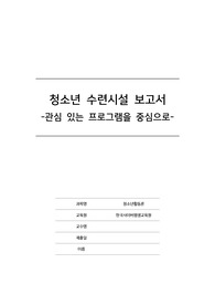  청소년 수련시설 보고서 -관심 있는 프로그램을 중심으로-&#039;, 청소년지도사 자격증