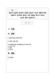 음악의 탄생과 인간과의 관계와 음악의 기능과 역할에 대해 설명하고 본인에게 음악은 어떤 역할을 하는지 개인적 의견과 함께 서술