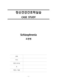 vsim David Caerter schizophrenia 조현병 케이스 간호진단 간호과정 문헌고찰 약물
