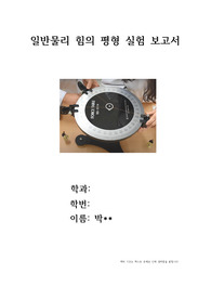 일반물리실험I 힘의 평형 실험 보고서 (대학1학년 수준)