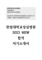 한림대학교성심병원 2022합격 자기소개서 자소서(합격인증O)