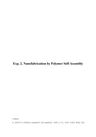 화학실험기법2 Exp2. Nanofabrication by Polymer Self-Assembly