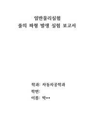 일반물리실험I 줄의 파형 발생 실험 보고서 (대학 1학년 수준)