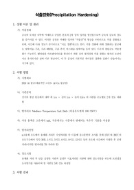 [금속재료공학실험]석출경화(Precipitation Hardening)