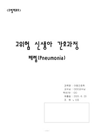[A+아동간호학] 폐렴 간호과정보고서-진단3개