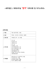 [자소서] 회계사무실(세무법인) 합격 이력서 + 자기소개서