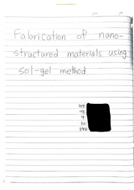 [화학반응공실험] Fabrication of nano-structured materials using sol-gel method_결과보고서 A0
