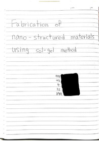 [화학반응공실험] Fabrication of nano-structured materials using sol-gel method_예비보고서 A0