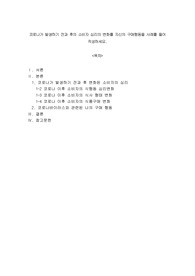 코로나가 발생하기 전과 후의 소비자 심리의 변화를 자신의 구매행동을 사례를 들어 작성하세요