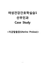 [여성건강간호학실습 Case Study][산부인과 실습][간호과정 2개]자궁탈출증(Uterine Prolapse)