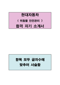 현대자동차(위험물 안전관리) 합격 자기소개서