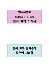 현대자동차(하이테크 기술 교육 분야) 합격 자기소개서