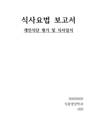 식사용법보고서_개인식단 평가 및 식사일지