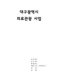 대구광역시 의료관광 사업(국제간호학 A+보장)