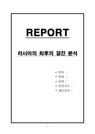 러시아의 최후의 결전 분석