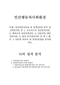 정신역동이론과 내 성격(심리) 분석 정신역동이론 중 1. 프로이드의 정신분석이론, 2. 에릭슨의 심리사회이론, 3. 아들러의 개인심리이론, 4. 융의 분석심리이론 중 택 1 해서 그 이론에 비추어 내 성격(심리)를 분석하시오