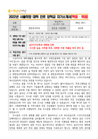 2022 서울장학재단 서울희망 대학 진로 장학금 합격 자기소개서