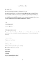 Publication Proposal Form, 영문 출판 제안서 양식