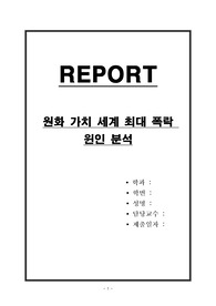 한국 원화 세계 최대 폭락 원인 분석