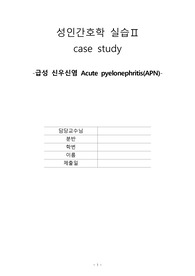 A+ 성인간호학 실습 급성신우신염 케이스 간호진단 5개 간호과정 3개