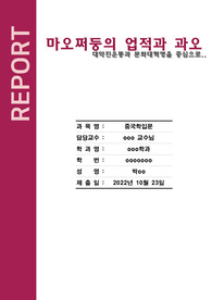 마오쩌둥의 업적과 과오(대약진운동과 문화대혁명을 중심으로)