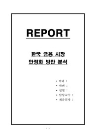 한국 금융 시장 안정화 방안 분석