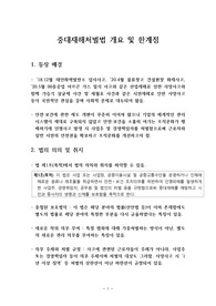 중대재해처벌법 개요 및 한계점(한계점을 강조하여)