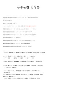 음주운전 반성문. (삼진아웃)