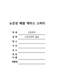 [노인간호학] 노인성 폐렴 간호과정 case study (간호진단 5개, 간호과정 2개)