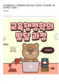 교육행정학 - 교육행정학의 발달 과정 요점 정리 (고전이론 / 인간관계론 / 행동과학론 /  다원론 )