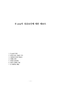 K-pop의 성공요인에 대한 레포트