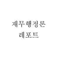 재무행정론 리포트