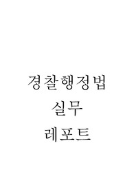 경찰행정법 실무 리포트
