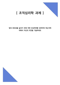 A+ 팀의 효과성을 높이기 위해 어떤 보상체계를 갖추어야 하는지에 대해서 자신의 의견을 기술하세요