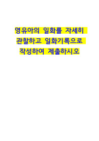 [A+]영유아의 일화를 자세히 관찰하고 일화기록으로 작성하여 제출하시오