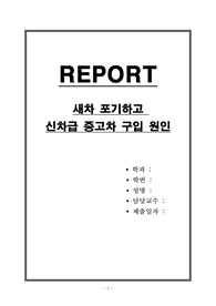 새차 포기하고 신차급 중고차 구입 원인