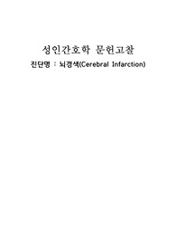 성인간호학 뇌경색 문헌고찰