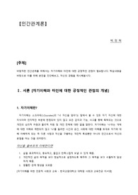 에듀윌 인간관계론 과제 (자기이해와 타인에 대한 긍정적인 관점)