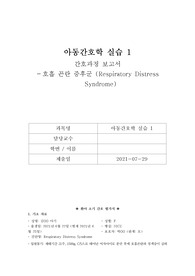 아동간호 호흡곤란 증후군 RDS respiratory distress syndrome 간호과정/케이스 스터디/case study