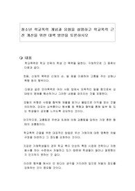 청소년 학교폭력 개념과 유형을 설명하고 학교폭력 근전 개선을 위한 대책 방안을 토론하시오