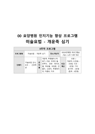 노인 인지기능 향상 프로그램 계획안