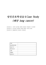 (교수님 칭찬 + 피드백 후 자료) 성인간호실습 폐암 사례보고서 간호케이스 / 케이스터디 간호진단 문헌고찰 간호진단 3개, 간호과정 1개