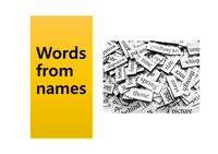 Words from names 중학교 영어 내신 자료