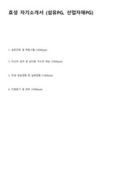 효성(섬유PG, 산업자재PG) 자기소개서 (서류/인적성 합격)